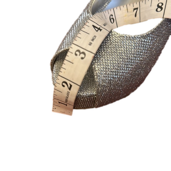 Nine West Silver Open Toe Platform Heels - Picture 12 of 13